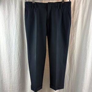 Prada Dark Navy Women's Cropped Cuffed Trousers 42